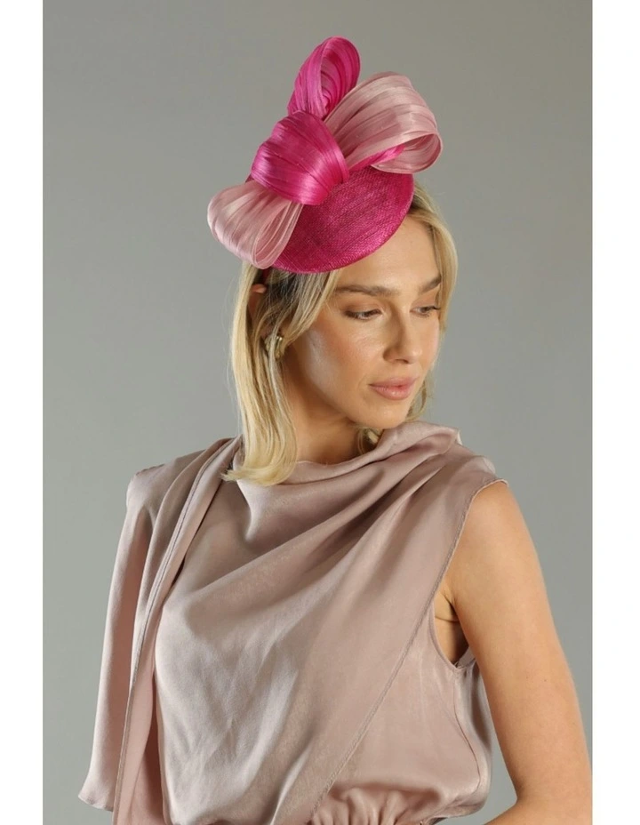 Heather Fascinator in Hot Pink image 7