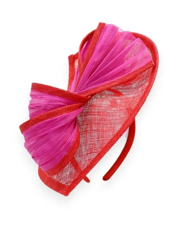 Xanthia Fascinator in Red/Pink image 1