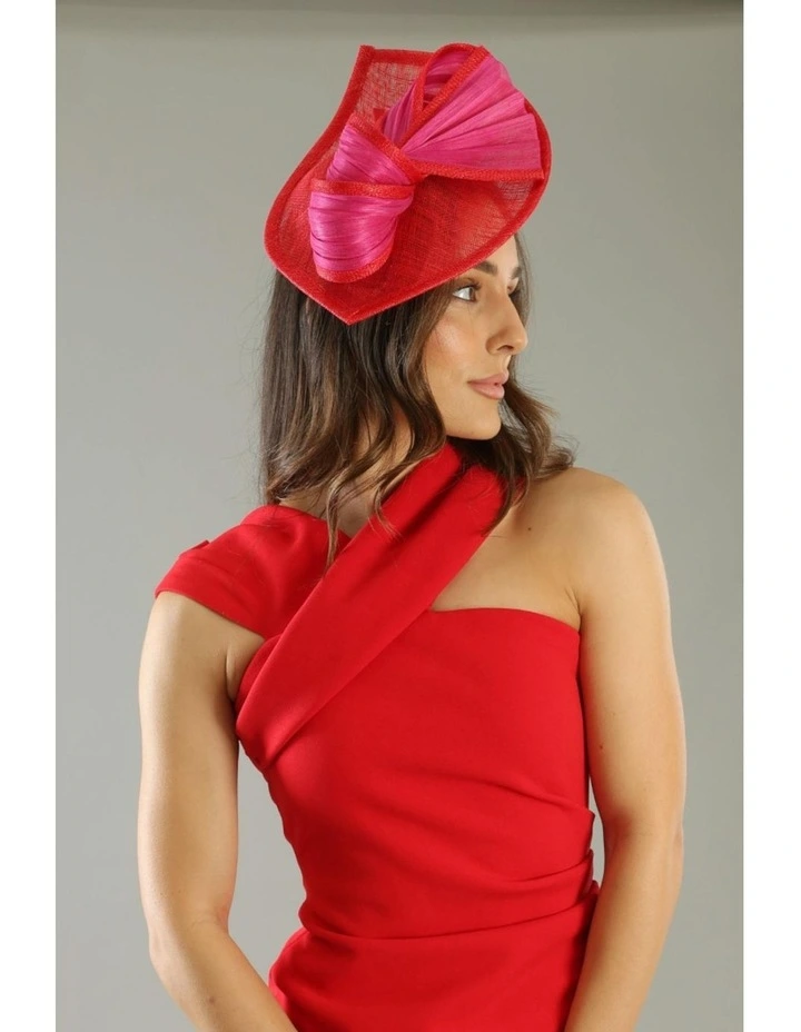 Xanthia Fascinator in Red/Pink image 2