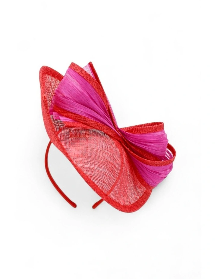 Xanthia Fascinator in Red/Pink image 3
