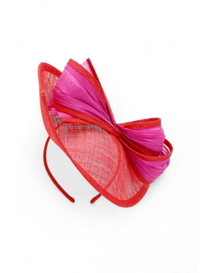 Xanthia Fascinator in Red and Pink image 3