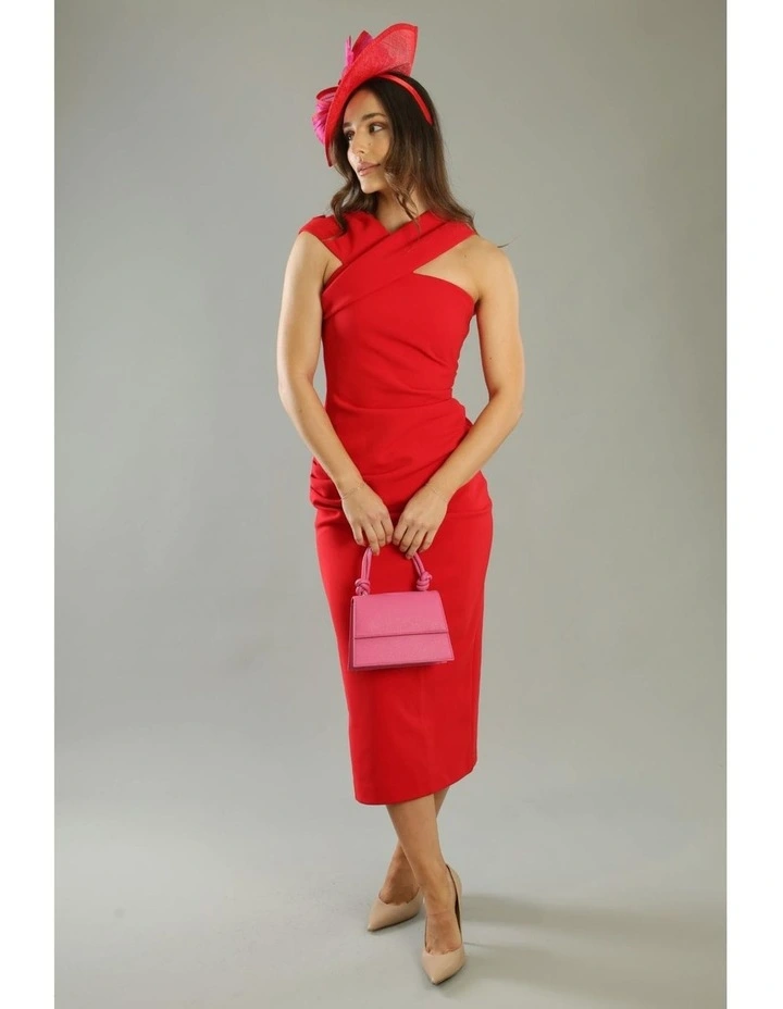 Xanthia Fascinator in Red/Pink image 4