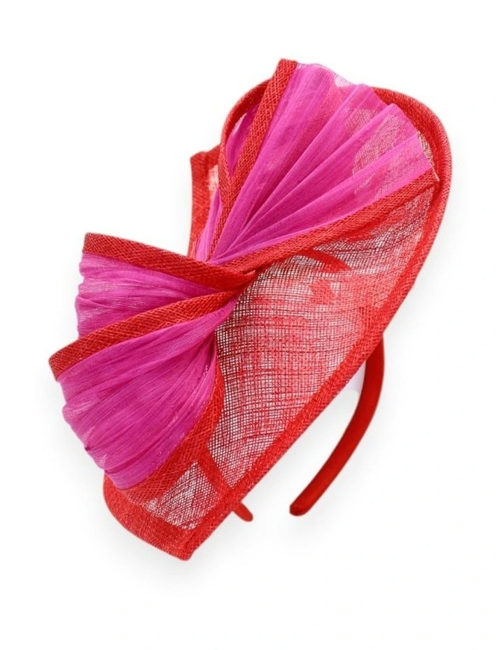 Xanthia Fascinator in Red and Pink image 5