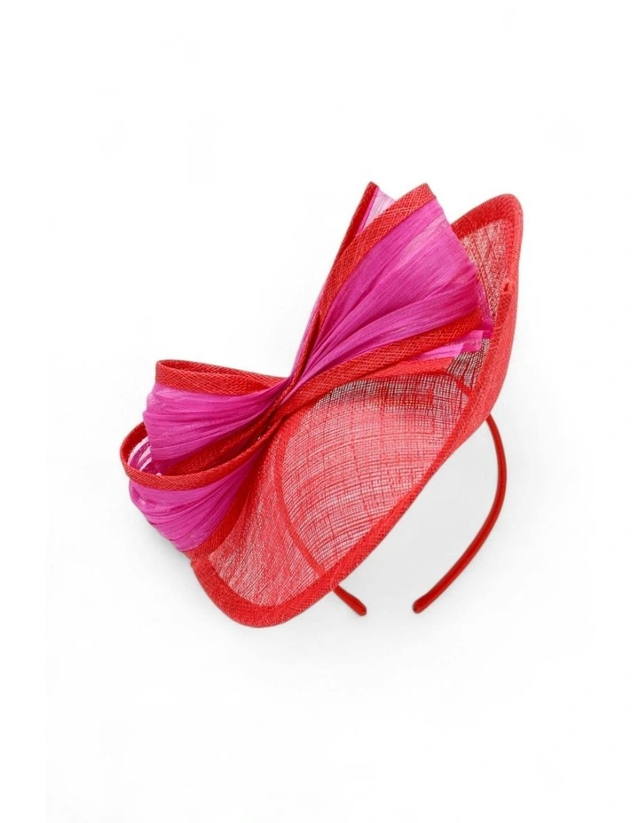 Xanthia Fascinator in Red/Pink image 6