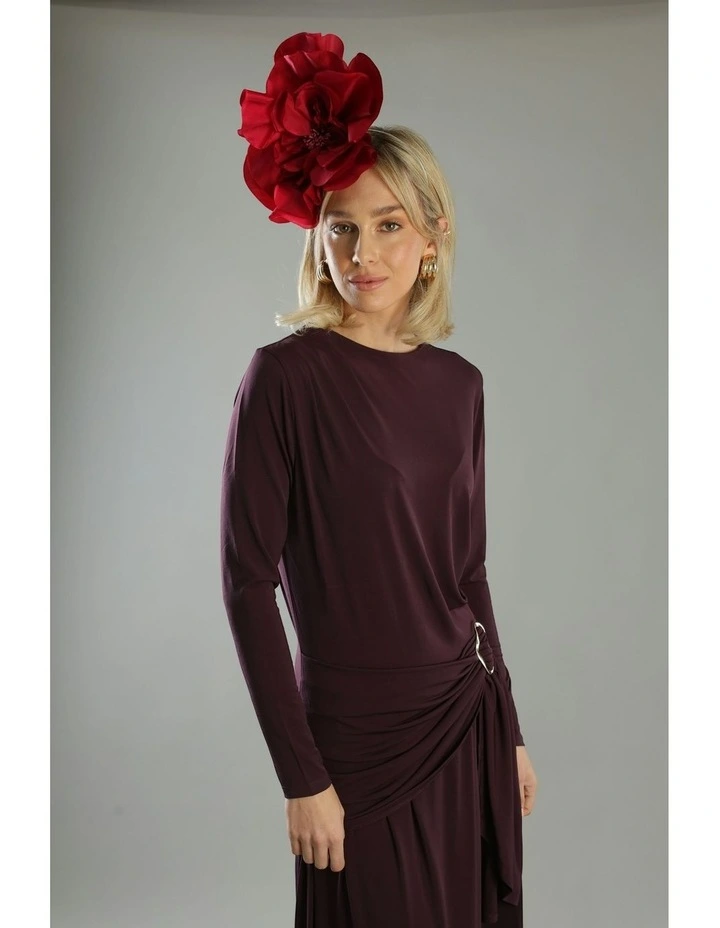 Cindy Fascinator in Burgundy Red image 3