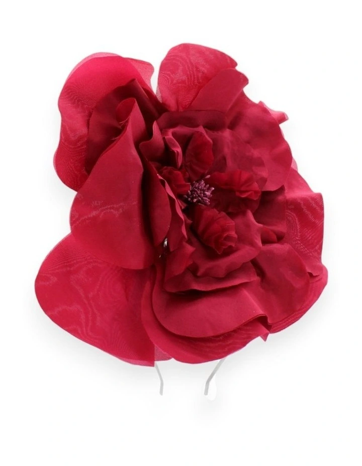 Cindy Fascinator in Burgundy Red image 4