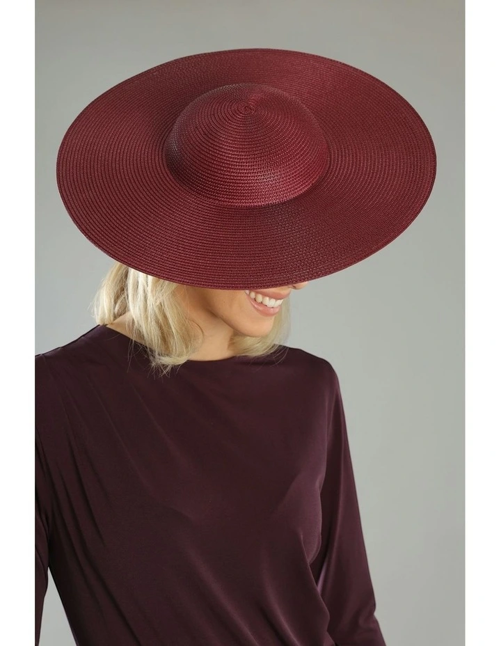 Mona Racewear Plate Hat in Burgundy Red image 6