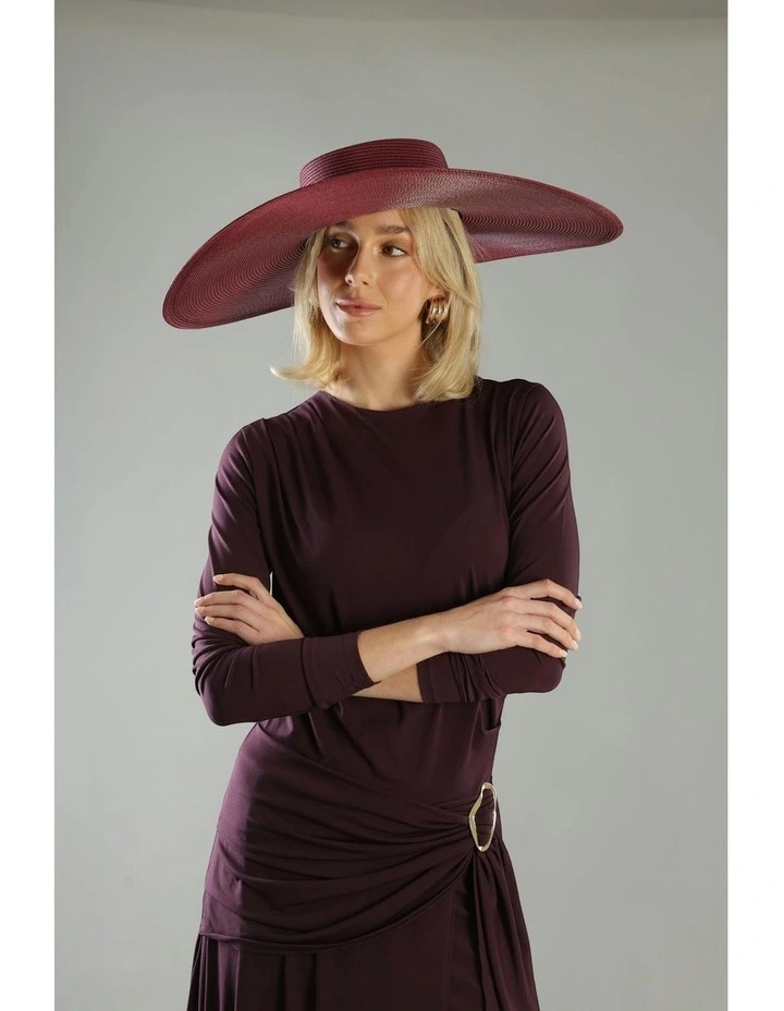Savannah Racewear Boater in Burgundy Red image 2