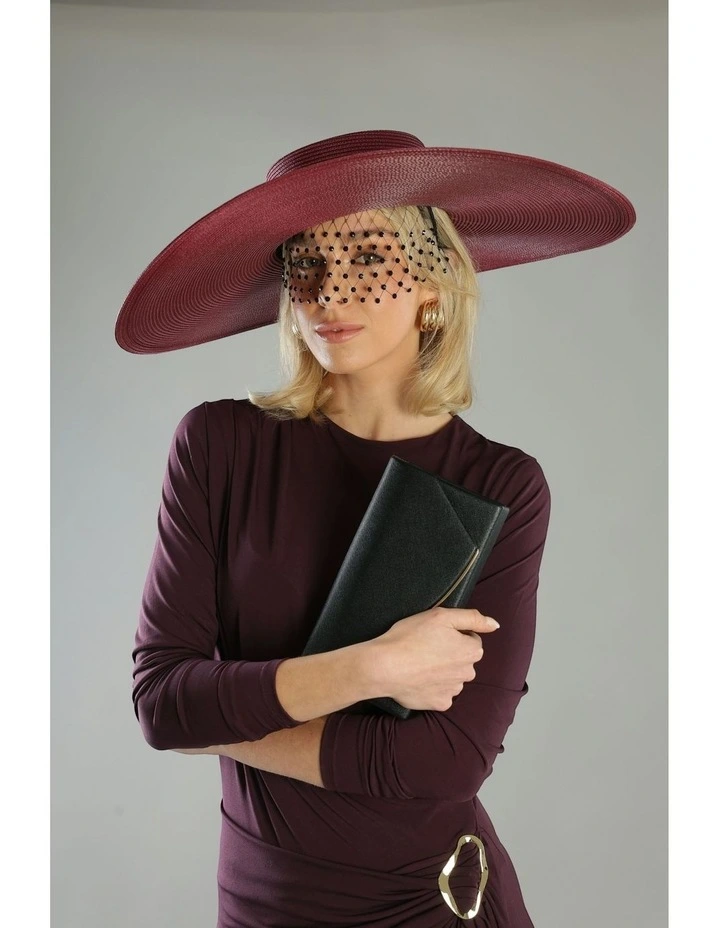 Savannah Racewear Boater in Burgundy Red image 2