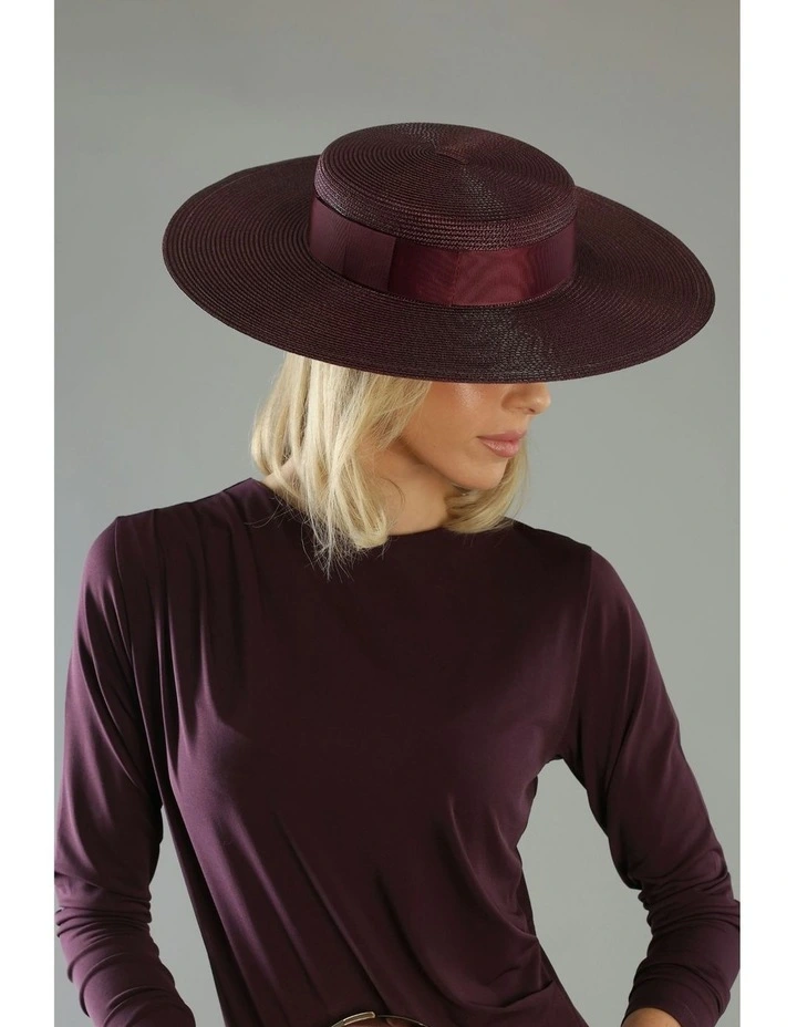Macy Racewear Boater in Dark Cherry Red image 1