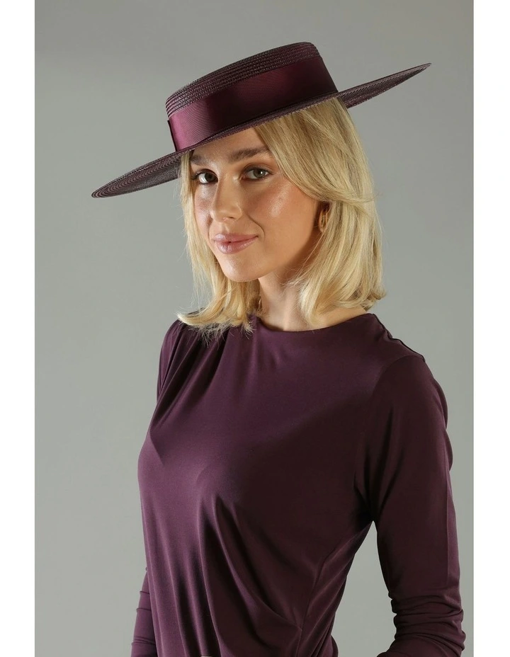 Macy Racewear Boater in Dark Cherry Red image 6