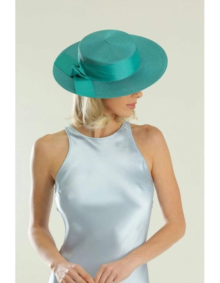 Clarke Racewear Boater in Teal Blue image 1