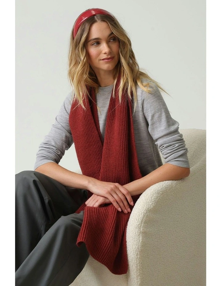 Melody Faux Leather Headband in Burgundy Red image 5
