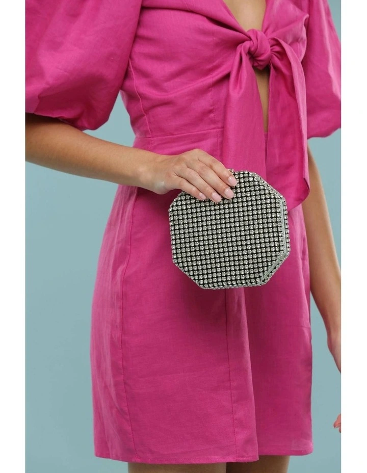 Zola Clutch in Silver image 2