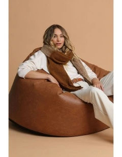 Cosette Chunky Two-Toned Scarf in Brown