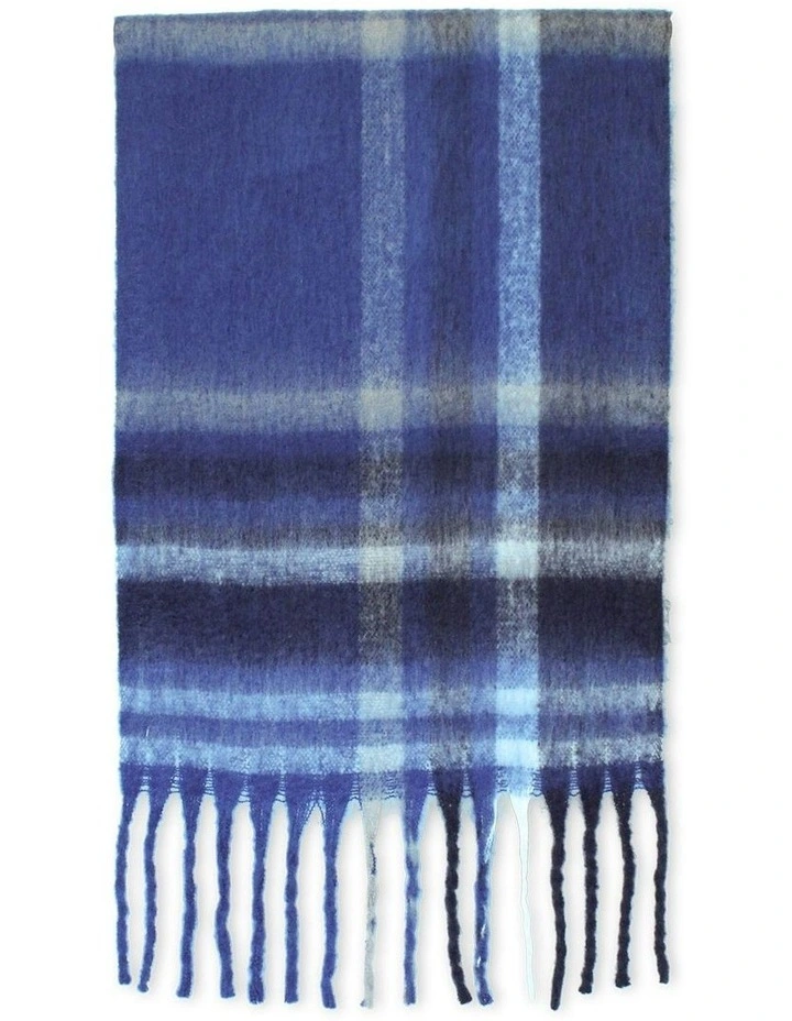 Jessica Woven Check Scarf in Blue image 2
