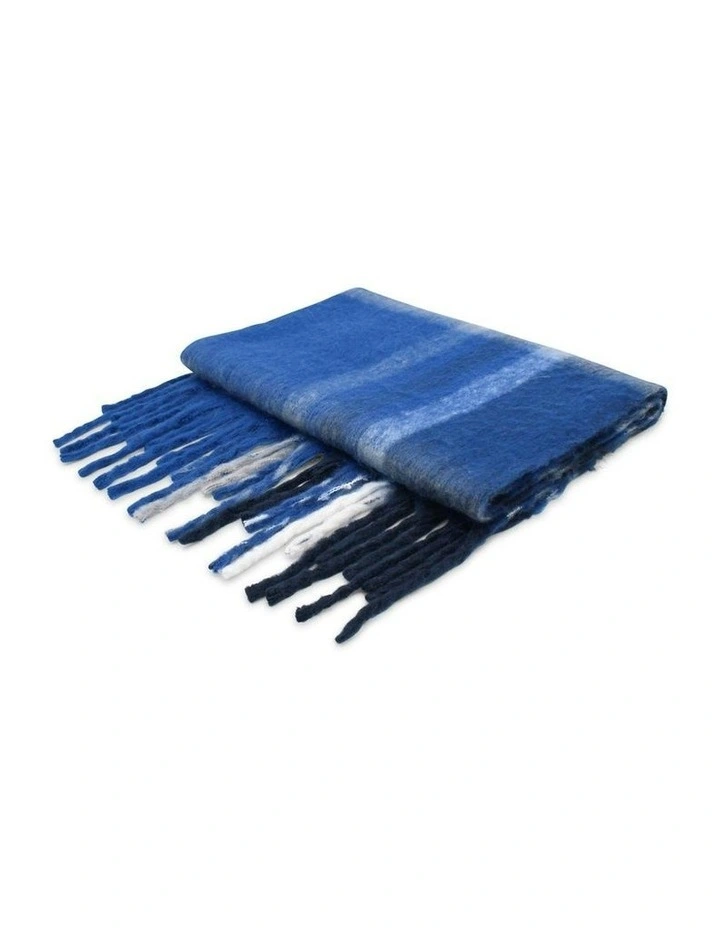 Jessica Woven Check Scarf in Blue image 4