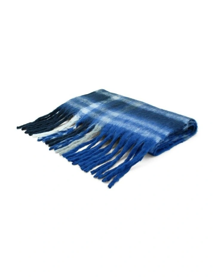 Jessica Woven Check Scarf in Blue image 7