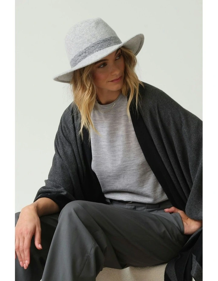 Mary Soft Wool Fedora in Grey image 7