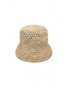 Coralia Crochet Bucket Hat in Natural