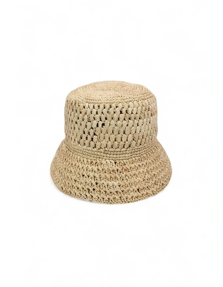 Coralia Crochet Bucket Hat in Natural image 1