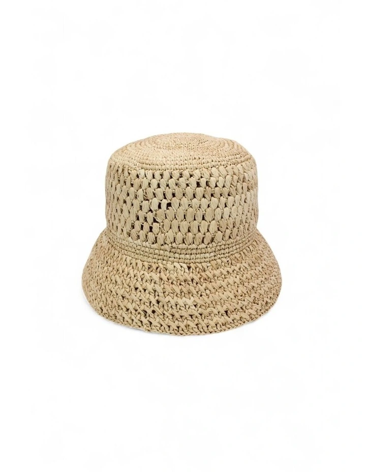 Coralia Crochet Bucket Hat in Natural image 3