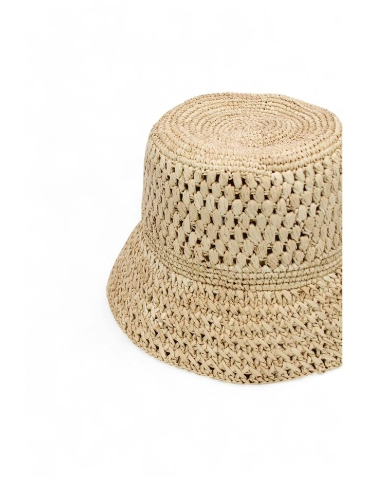 Coralia Crochet Bucket Hat in Natural image 4