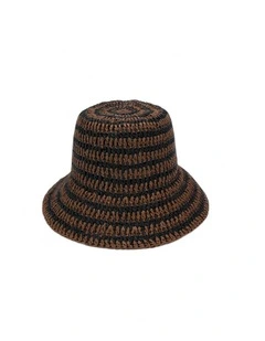 Delphine Crochet Bucket Hat in Brown