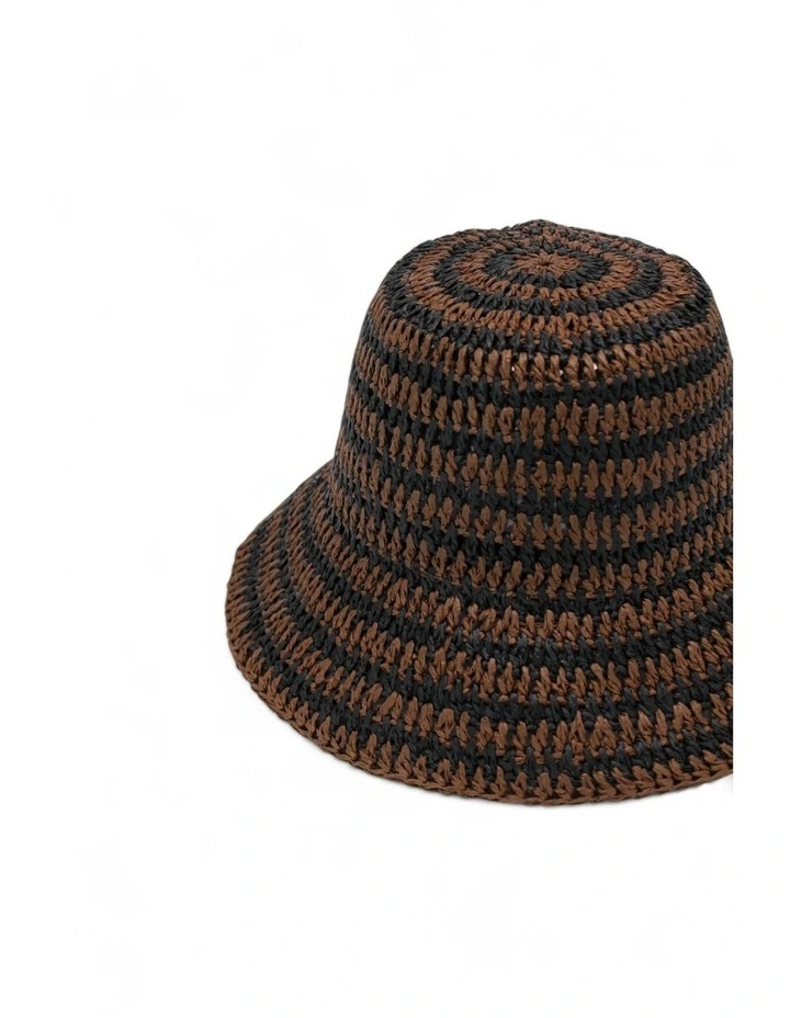 Delphine Crochet Bucket Hat in Brown image 3