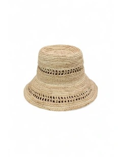 Naia Crochet Bucket Hat in Natural