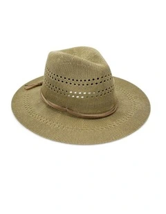 Fae Fedora in Beige Brown