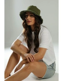 Mabel Bucket Hat in Khaki Green