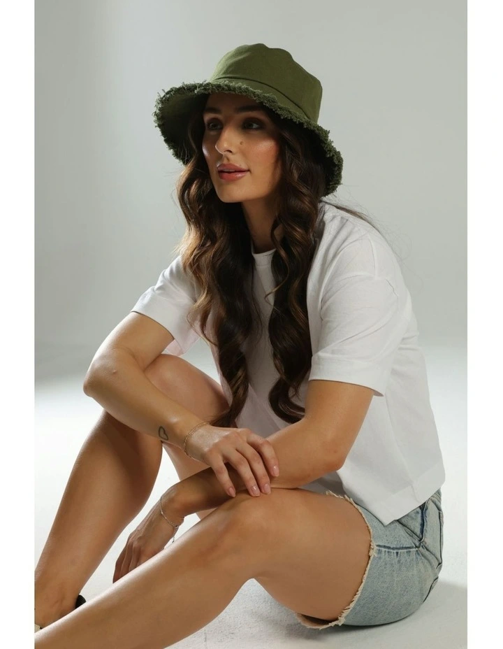 Mabel Bucket Hat in Khaki Green image 1