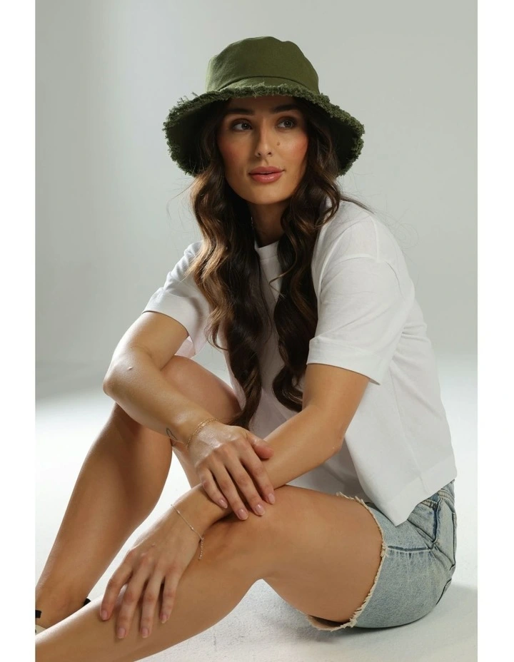 Mabel Bucket Hat in Khaki Green image 2