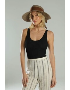Kassandra Short-Back Hat in Chocolate Brown