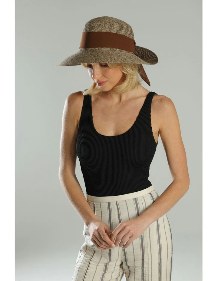 Kassandra Short-Back Hat in Chocolate Brown image 2