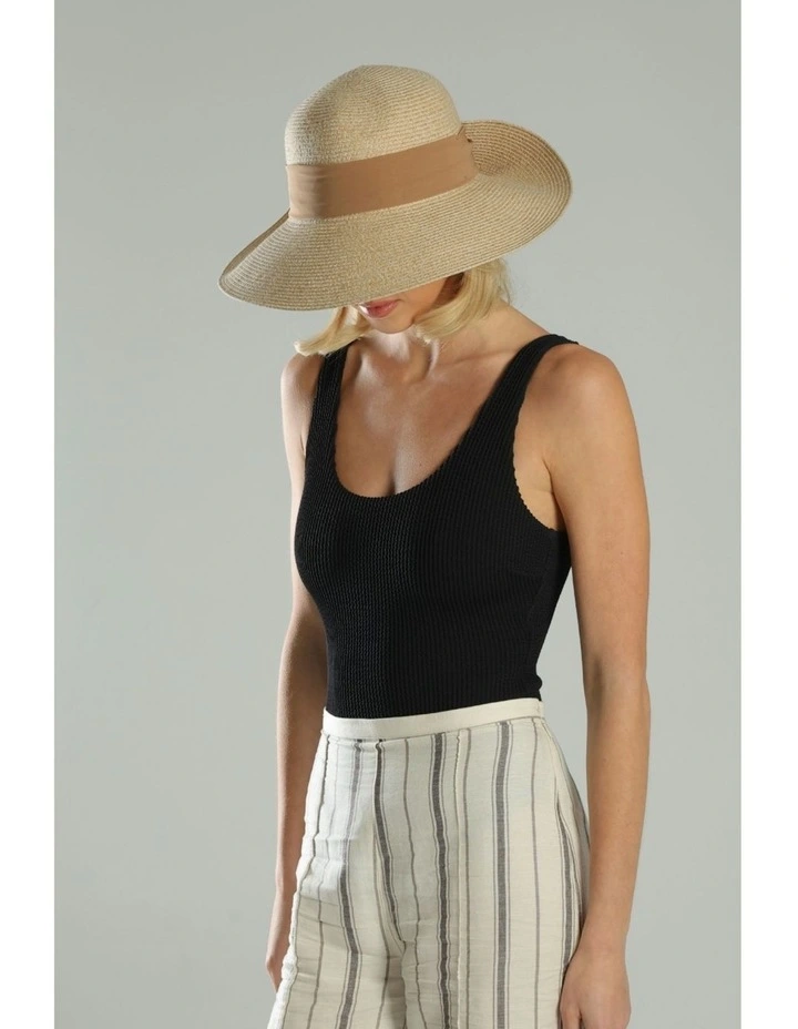 Kassandra Short-Back Hat in Tan Brown image 2