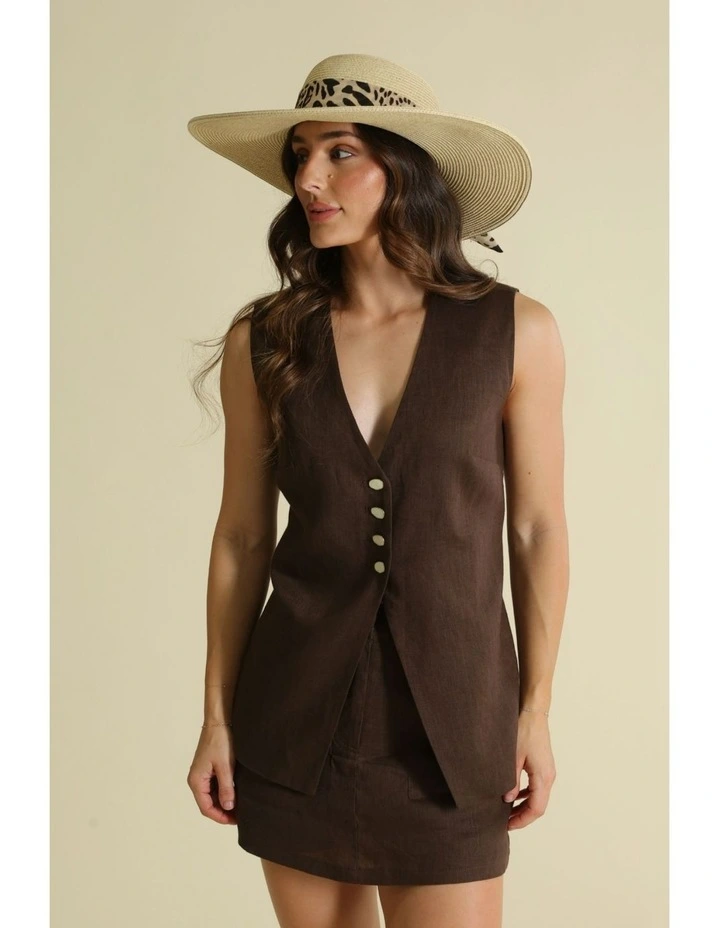 Adele Floppy Hat in Brown image 1