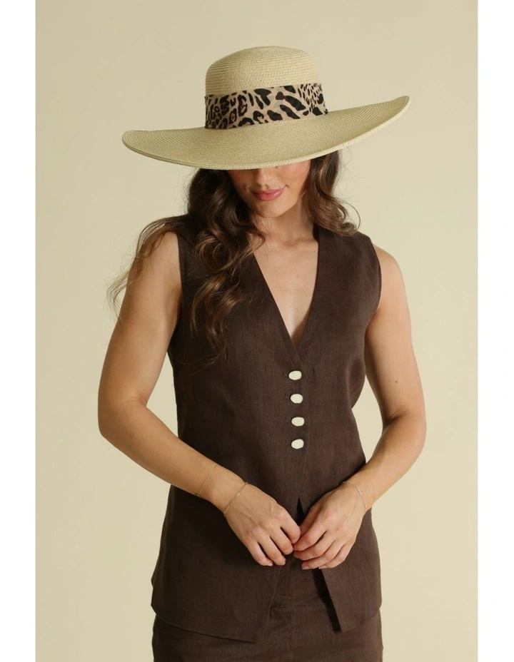 Adele Floppy Hat in Brown image 2