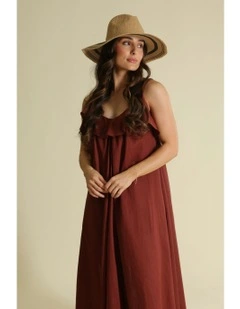 Uma Fedora in Tan Brown