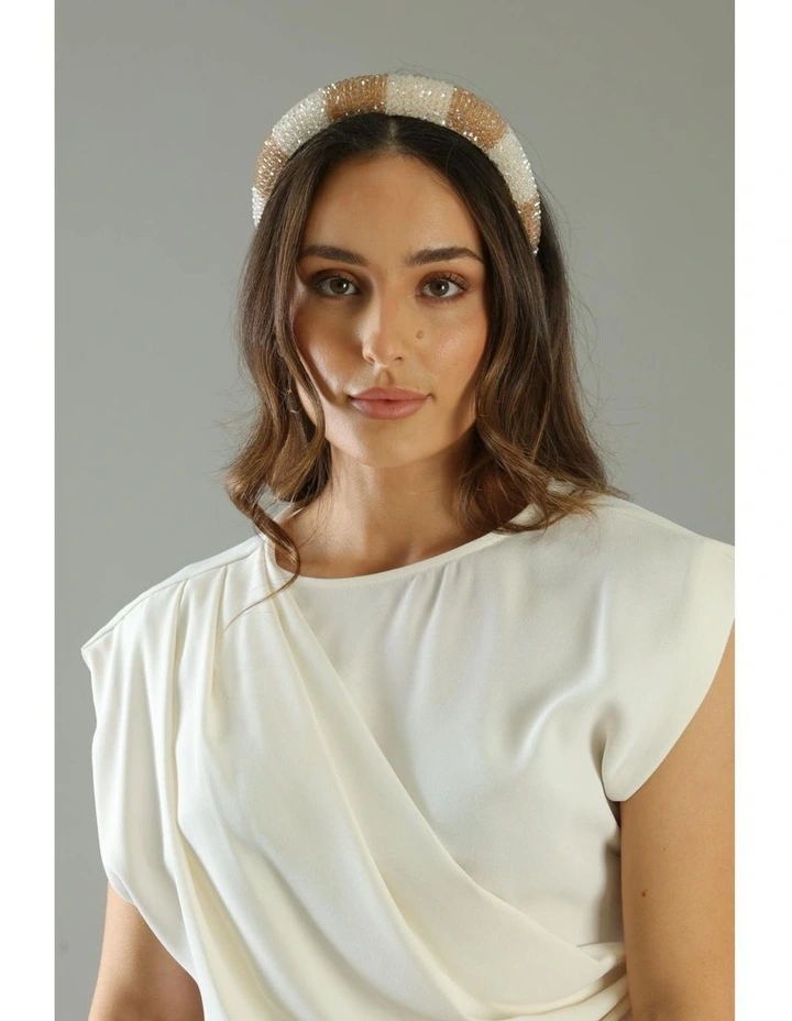 Ashleigh Headband in Beige image 2