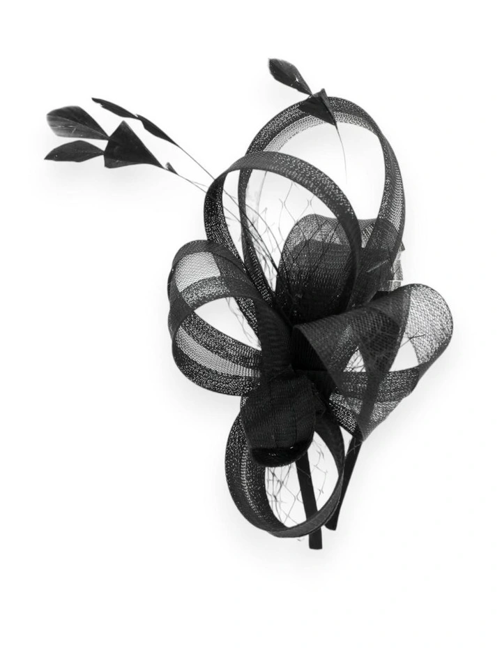 Kora Fascinator in Black image 6