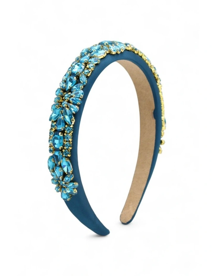 Elodie Headband in Teal Blue image 2