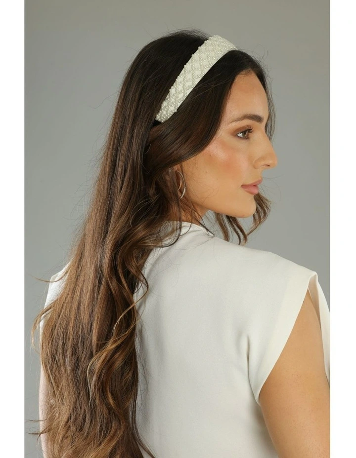 Angela Headband in White image 4