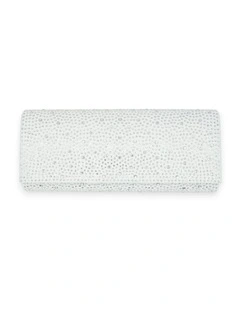 Noelle Diamante Clutch in White