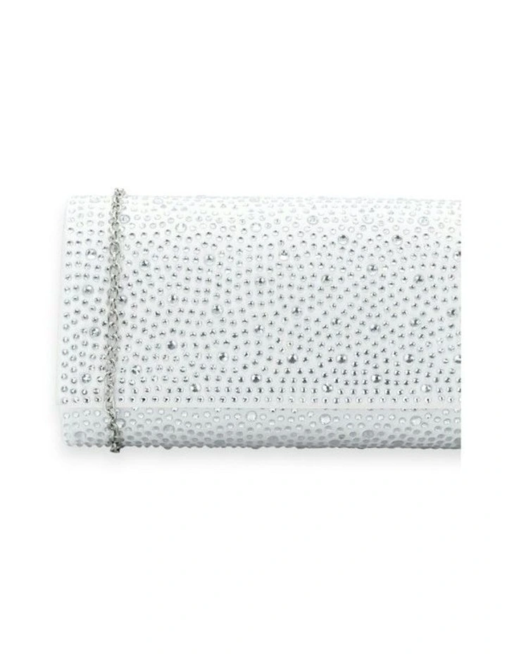 Noelle Diamante Clutch in White image 3