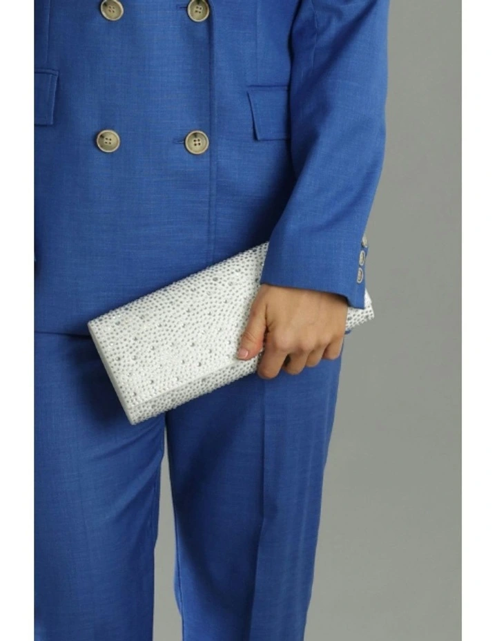 Noelle Diamante Clutch in White image 4