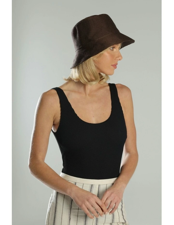 Maryjane Bucket Hat in Chocolate Brown image 2