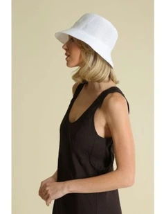 Maryjane Bucket Hat in White
