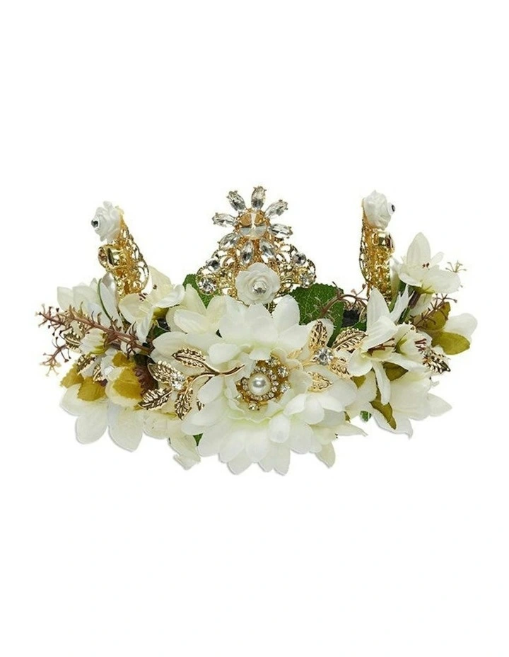 Violet Flower Crown in White image 1